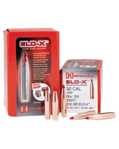 Hornady 30 Cal ELD-X 212gr Hunting Projectiles 100/Box