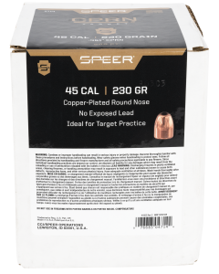 Speer Copper Plated .45 Cal 230gr Round Nose Projectiles 500ct