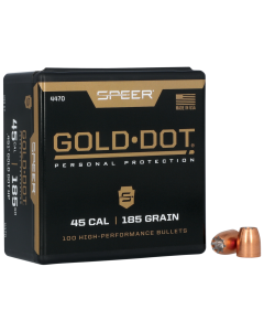Speer Gold Dot 45 Cal 185gr Hollow Point 100ct