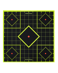 Birchwood Casey 34105 ShootNC Reactive Target 8 BlackYellow SelfAdhesive Paper PistolRifle Chartreuse 6 Targets Includes Pasters