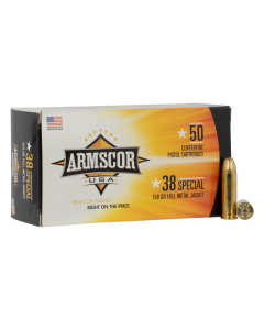 Armscor 38 Special 158gr FMJ Target Rounds Brass (50 Rounds)