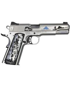 CNC Folds Of Honor 1911 Pistol .45 ACP 5" Stainless Engraved Scenic Aluminum Grip