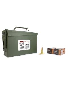 PMC Bronze 223 Remington 55 Gr FMJ-BT 80 Rounds in Heavy Duty Ammo Can