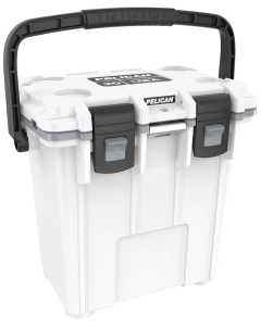 Pelican Elite 20QT Cooler Secure Latch Polypropylene White Gray