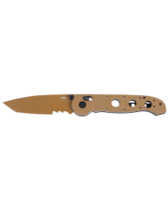 CRKT 3.97 Inch Tanto Part Serrated Knife (FDE G10 Handle)