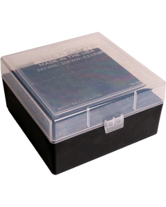 Berrys Clear/Black Polypropylene Ammo Box 100 rd