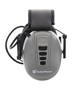 Sigma Electronic Hearing Protection Earmuffs - 24 NRR, Sound Amplification, Gray/Black