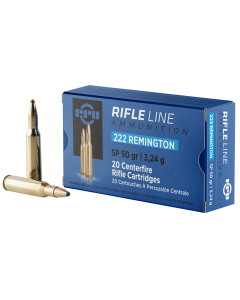 PPU Standard Rifle 222 Rem 50 Gr SP 20 Rounds (Box)