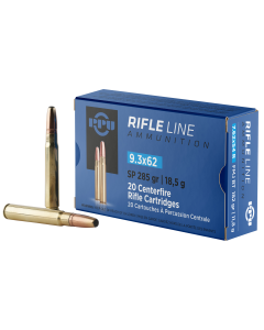 PPU Metric Rifle 9.3x62 Mauser 285 Gr SP 20 Rounds (Box)