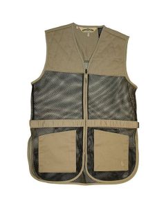 Full Mesh Dual Pad Shooting Vest - Khaki, Size 2XL