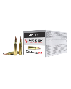 Nosler Varmageddon 22 Nosler 62 Gr Flat Base Hollow Point (Box)