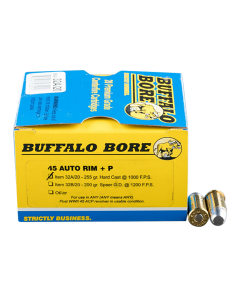 Buffalo Bore Ammo  Personal Defense 45 Auto Rim 255 Gr Hard Cast Flat Nose (Box)