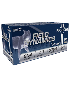 Fiocchi Field Dynamics 204 Ruger 40 Gr Hornady V Max (Box)