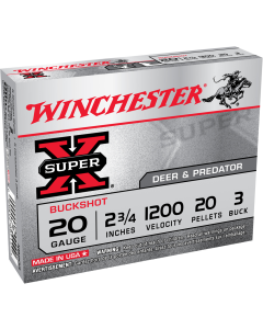 Winchester 20 Gauge 2.75 20 Pellets 3 Buck 1200 fps (Box)