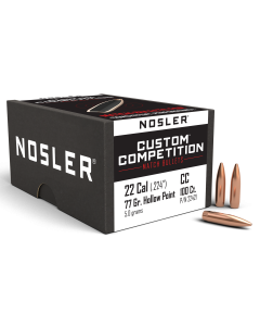Nosler Custom 22 Caliber 77 Gr Hollow Point Boat Tail