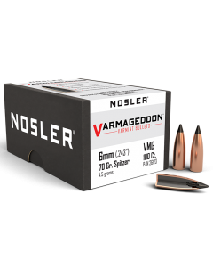 Nosler Varmageddon 6mm 70 Gr Flat Base Tipped