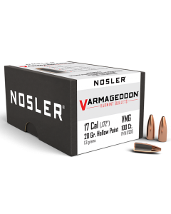 Nosler Varmageddon 17 Caliber 20 Gr Flat Base Hollow Point