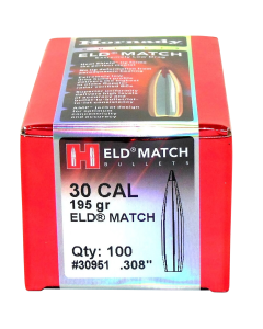 Hornady ELD Match 30 Caliber 195 Gr Extremely Low Drag-Match Bullets (Box)