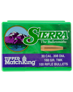 Sierra Bullets Tipped MatchKing 30 Caliber 168 Gr Tipped MatchKing (100 Count)
