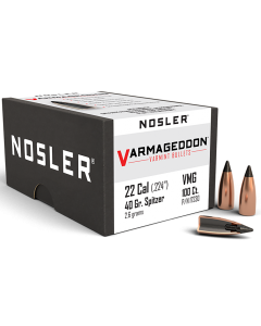 Nosler Varmageddon 22Cal 40gr Flat Base Tipped 100ct