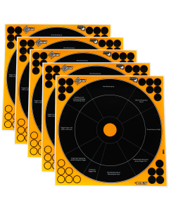 EZ-Aim 15248 Splash Reactive  Self-Adhesive Paper Black/Orange 12" Bullseye 5 Pack