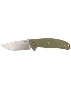CRKT® - 2471 - Butte Deadbolt® 3.36" Folding Drop Point Plain Green Knife