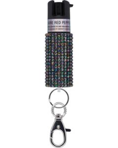 Sabre Jeweled Pepper Spray with Key Ring Black