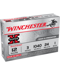 Winchester Super X 12 Gauge 3 24 Pellets 1 Buck XB1231 (Box)