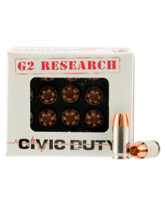 G2 Research Civic Duty 380 ACP 64 Grain Copper Expansion Projectile G00621 (Box)
