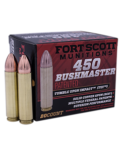 Fort Scott Munitions Tumble Upon Impact 450 Bushmaster 250 Grain Solid Copper Spun (Box)