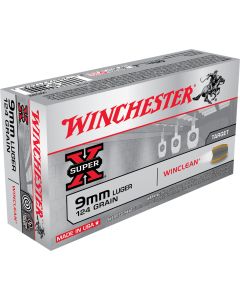 Winchester Super X 9mm 124 Grain Winclean Brass Enclosed Base WC92 (Box)