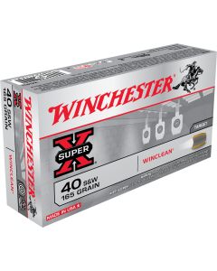 Winchester Super X 40 S&W 165 Grain Winclean Brass Enclosed Base WC401 (Box)
