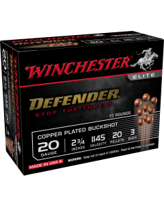 Winchester Defender 20 Gauge 2.75 20 Pellets 3 Buck SB203PD (Box)