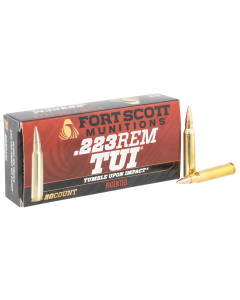 Fort Scott Munitions Tumble Upon Impact 223 Remington 55 Gr Solid Copper Spun (Box)