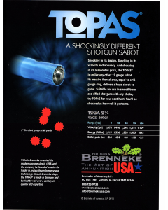 Brenneke Topas 12 Gauge 2.75 2/3 oz Sabot Slug SL122TOP (Box)