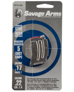 Savage Arms Mark II Series 22 LR/17 MACH 2 Magazine - 5 Round (Stainless Steel)
