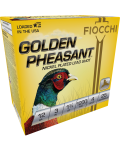 Fiocchi Golden Pheasant 12 Gauge 3 1 3/4 oz 4 Shot 123GP4 (Box)