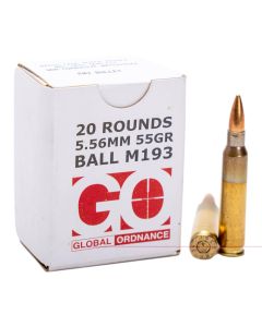 Global Ordnance 5.56x45mm NATO 55gr Full Metal Jacket Ammunition
