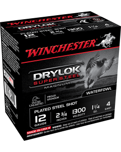 Winchester Drylok Super Steel 12 Gauge 2.75 1 1/4 oz 4 Shot XSM124 (Box) / Rebate Eligible