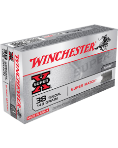 Winchester Super X 38 Special 148 Grain Super Match Lead Semi-Wadcutter X38SMRP (Box)