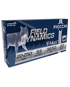Fiocchi Field Dynamics 22-250 Rem 55 Grain Hornady V Max (Box)