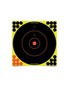 Birchwood Casey Shoot-N-C Reactive 12" Bullseye Paper Targets, 50 Pack (Black/Yellow)