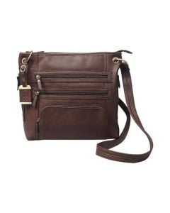 Bulldog Cases Cross Body Series Concealed Carry Purse, Large (Chocolate Brown)