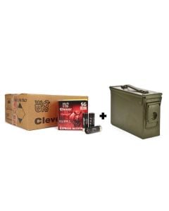 Clever Express Buckshot 12 Gauge 2.75" 00 Buck 9 Pellet (Case) w/ 50 Caliber Ammo Can
