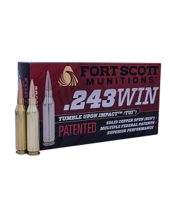 Fort Scott Munitions Tumble Upon Impact 243 Win 58 Grain Solid Copper Spun (Box)