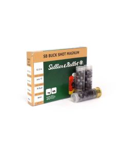 Sellier & Bellot SB12BSA Hunting Magnum, 12 Gauge, 3" Length, 15 Pellets, 00 Buck Ammo