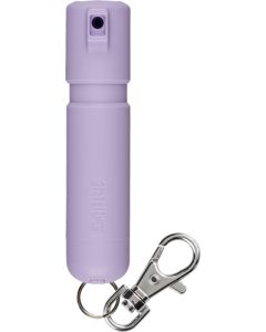 Sabre Mighty Discreet Pepper Spray with Snap Clip Keychain Lavender Clamshell