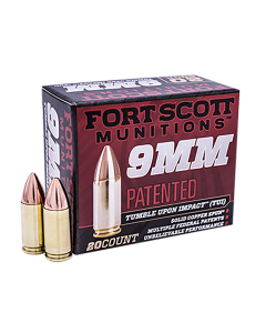 Fort Scott Munitions Tumble Upon Impact 9mm 80 Grain Solid Copper Spun 9MM080SCVNIC (Box)