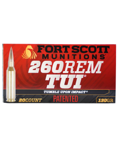 Fort Scott Munitions Tumble Upon Impact 260 Rem 130 Grain Solid Copper Spun (Box)