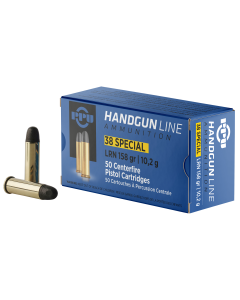 PPU Handgun 38 Special 158 Gr Lead Round Nose Ammo